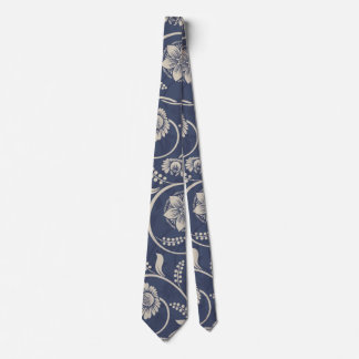 Navy Blue Floral Tie