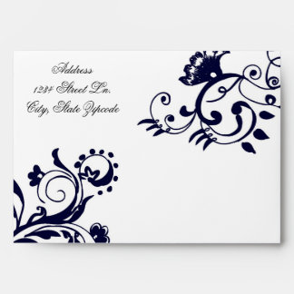 Navy Blue Flourish: Envelope