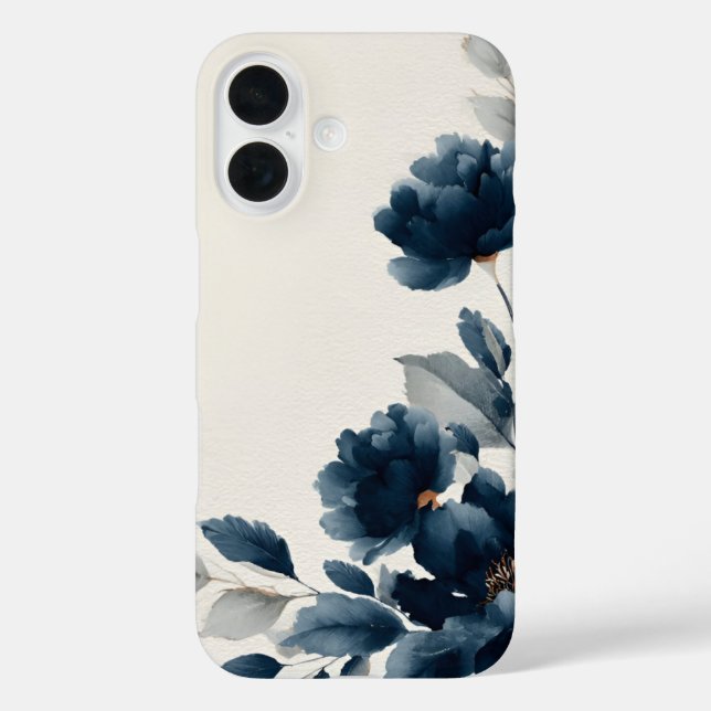 Navy Blue Flowers  Case-Mate iPhone Case (Back)