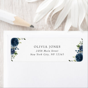 Navy Blue Flowers, Greenery, Boho, Birthday