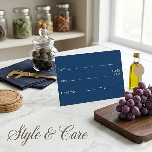 Navy Blue Food Labels for Home and Kitchen