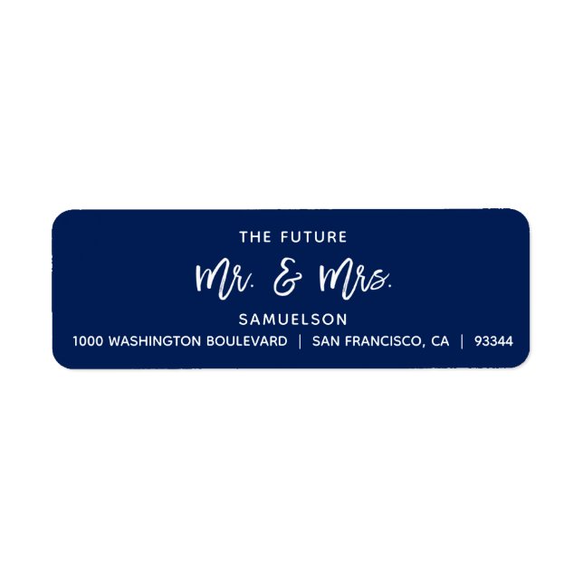 Navy Blue Future Mr & Mrs Wedding Return Address (Front)