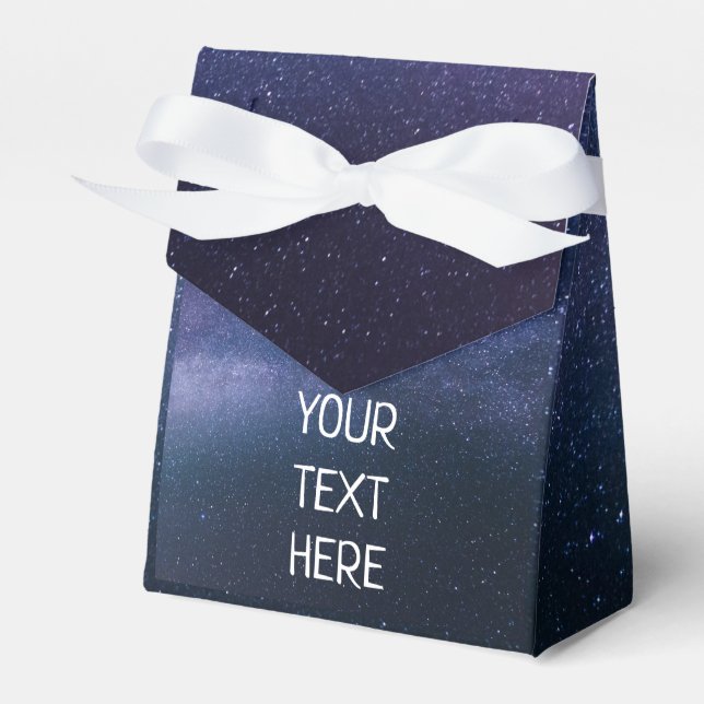 Navy Blue Galaxy Starry Night Stars Modern Favour  Favour Box (Front Side)