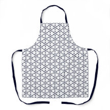 Navy Blue Geometric Pattern on White