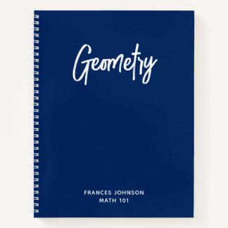 Navy Blue Geometry College Class Graph Paper Notebook