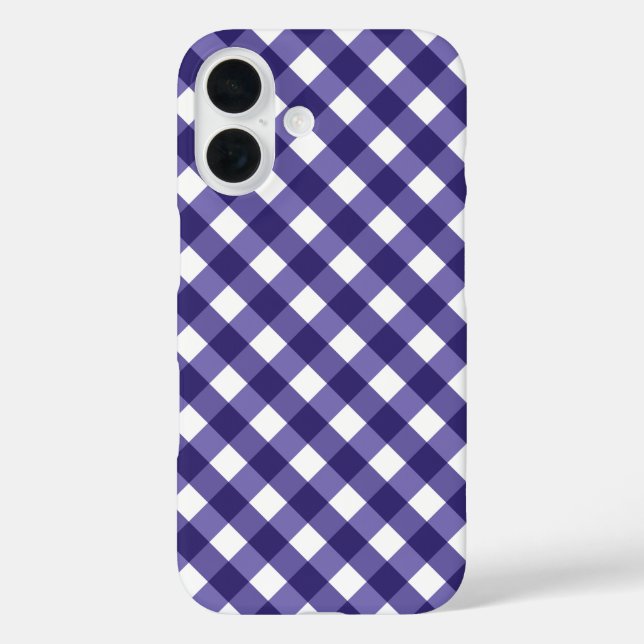 Navy blue gingham Case-Mate iPhone case (Back)