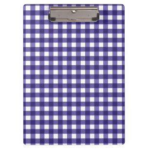 Navy blue gingham clipboard