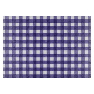 Navy blue gingham cutting board