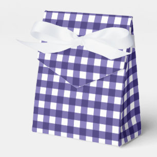 Navy blue gingham favour box