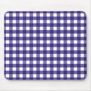 Navy blue gingham mouse mat