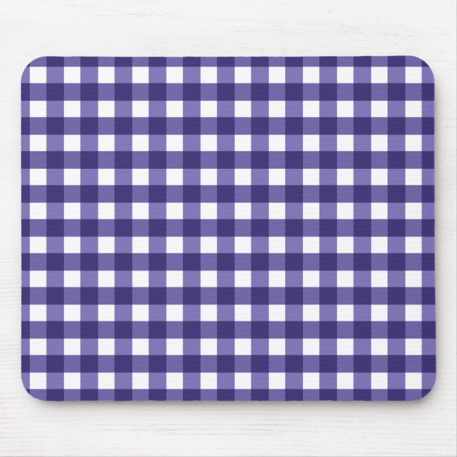 Navy blue gingham mouse mat (Front)