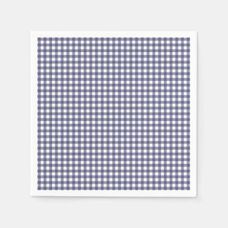 Navy Blue Gingham Paper Napkins