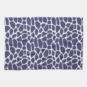 Navy Blue Giraffe Pattern Tea Towel