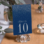 Navy Blue & Glam Silver Confetti Wedding Invitation<br><div class="desc">The navy blue & glam silver confetti wedding collection is perfect for any couple planning a romantic wedding celebration. The design features a chic navy blue background with glam silver confetti which is truly stunning and perfect for any special event. The wording incorporates the same silver colour of the design...</div>