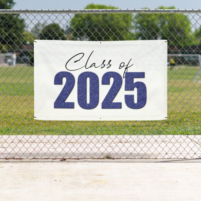 Navy Blue Glitter Class of 2025 Banner (Insitu)