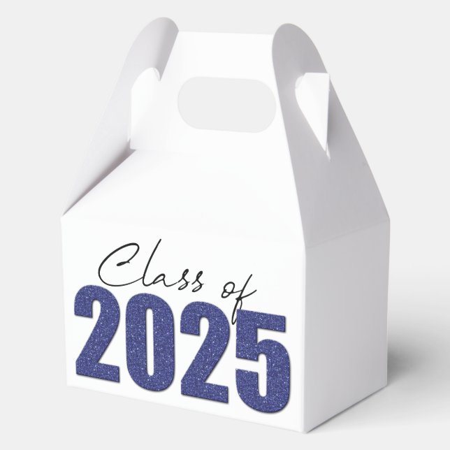 Navy Blue Glitter Class of 2025 Favour Box (Front)