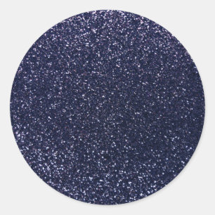 Navy blue glitter classic round sticker
