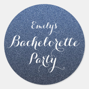 Navy Blue Glitter Faux Ombre Bachelorette Sticker