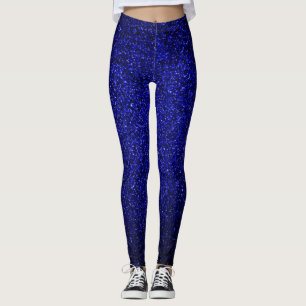 Navy Blue Glitter Leggings