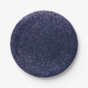 Navy blue glitter paper plate