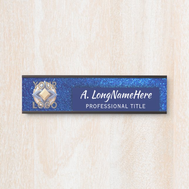 Navy Blue Glitter Sparkling Event Professional Door Sign (Front)