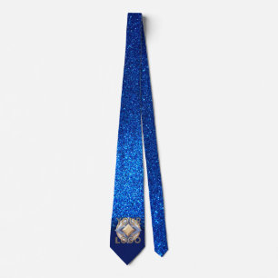 Navy Blue Glitter Sparkly Event Professional Logo Tie