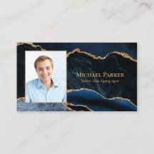 Navy Blue Gold Agate Photo Professional
