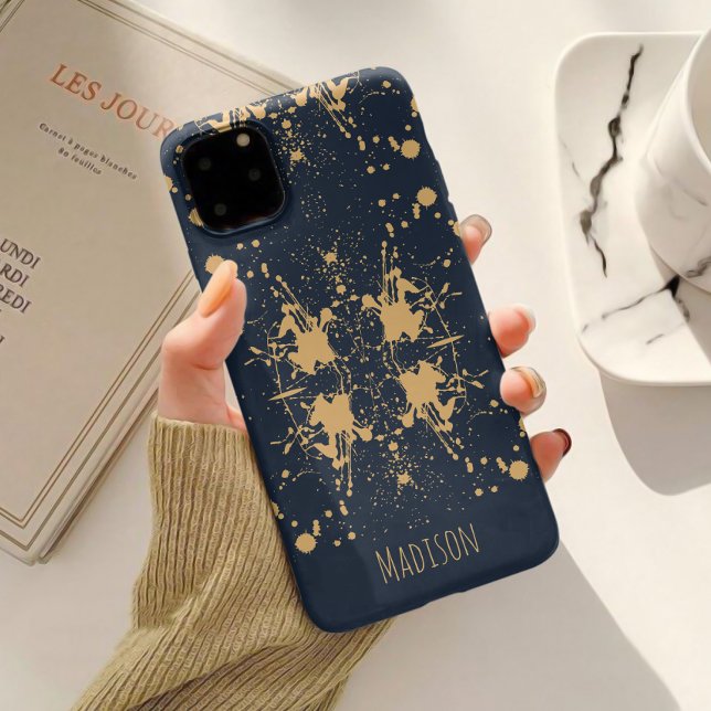 Navy Blue & Gold Celestial Pattern Case-Mate iPhone Case (Creator Uploaded)