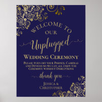 Navy Blue & Gold Chic Unplugged Wedding Ceremony