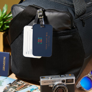 Navy Blue Gold Colour Custom Name & logo Luggage Tag