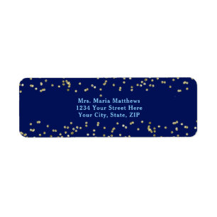 Navy Blue Gold Confetti Boy Baby Shower
