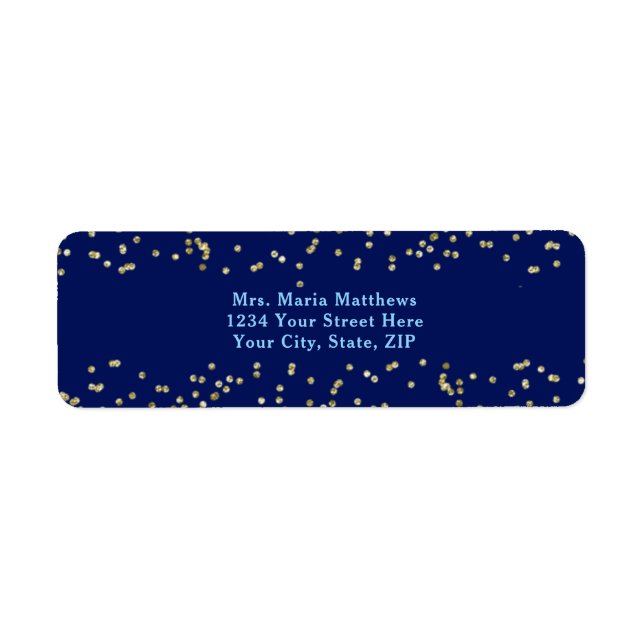 Navy Blue Gold Confetti Boy Baby Shower (Front)
