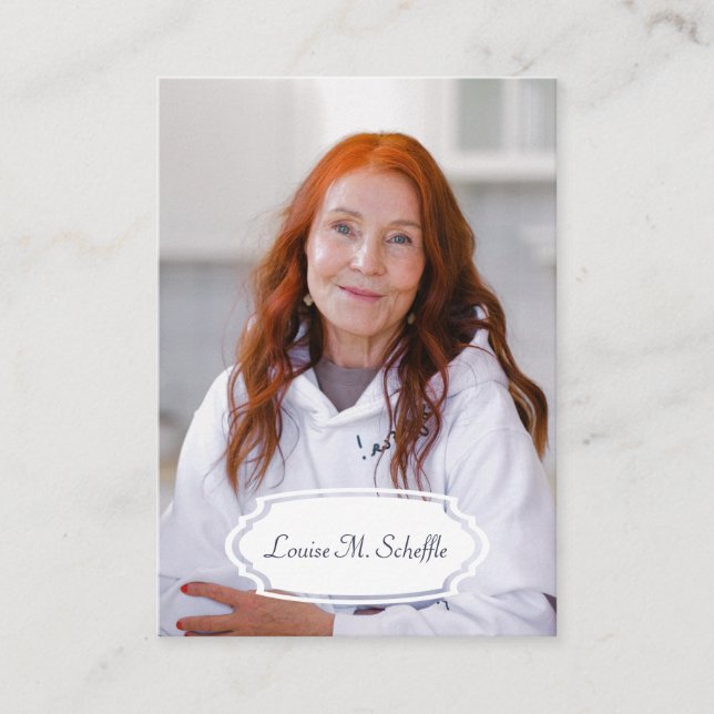 Navy Blue Gold Dots Funeral Prayer Card with Photo (Front)