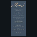 Navy Blue Gold Elegant Classic Wedding Menu<br><div class="desc">*NOT REAL FOIL* ***this design is part of a matching collection*** _______________________ this design template is fully editable / customisable by you the customer - click personalise further button if you wish to move, add, delete, or make significant changes to the design _______________________ *if you have any DESIGN questions or...</div>
