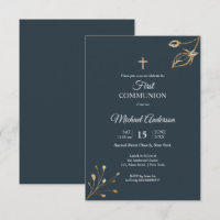 Navy Blue Gold First Communion Religious event