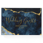 Navy Blue Gold Foil Agate Marble Gilded Wedding