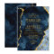 Navy Blue & Gold Foil Agate Wedding Invitations