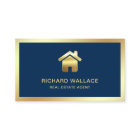 Navy Blue Gold Foil Home Logo Real Estate Agent