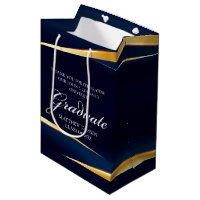 Navy Blue Gold Geometric Formal Graduation Party