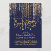 Navy Blue Gold Glitter Fringe Curtain Bachelorette