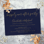 Navy Blue Gold Happily Ever After Party Wedding Invitation<br><div class="desc">Featuring signature style names,  this elegant navy blue and gold happily ever after wedding reception party invitation can be personalised with your information in chic lettering. Designed by Thisisnotme©</div>