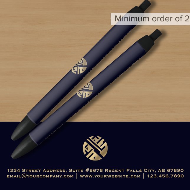 Navy Blue Gold Logo Marketing Pen (Creator Uploaded)