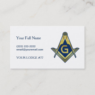 Navy Blue Gold Masonic Business Cards | Freemason