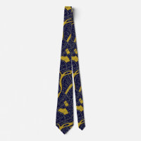 Navy Blue Gold Men's Topographic Map 