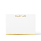 Navy Blue Gold Modern Bar Mitzvah Thank You Card