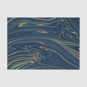 Navy Blue & Gold Modern Glam Marble Elegant Tissue Paper