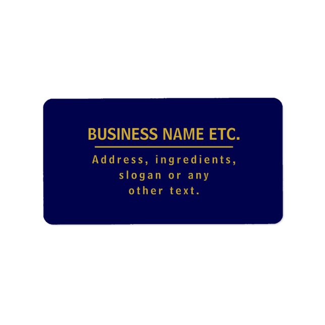 Navy Blue & Gold Multi-Purpose Label (Front)