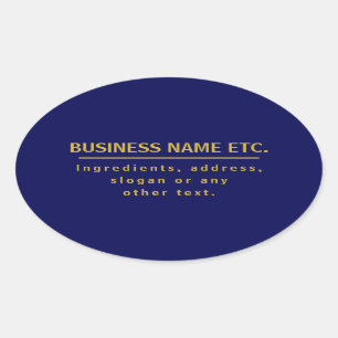 Navy Blue & Gold Multi-Purpose Oval Sticker
