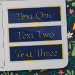 Navy Blue & Gold Name Clear Transparent<br><div class="desc">Modern customisable design with your name or any other text,  edit as you like!</div>