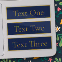 Navy Blue & Gold Name Clear Transparent